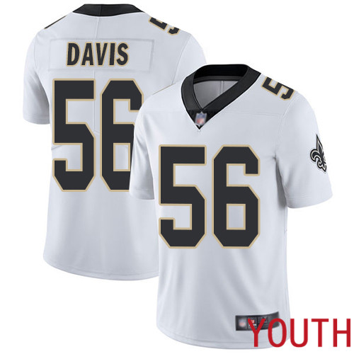 New Orleans Saints Limited White Youth DeMario Davis Road Jersey NFL Football 56 Vapor Untouchable Jersey